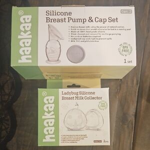 Haakaa Silicone Breast Pump & Cap Set - Clear